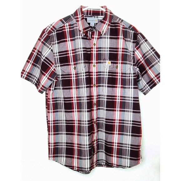 Carhartt Size M Men's Plaid Short Sleeve Shirt - Picture 1 of 4